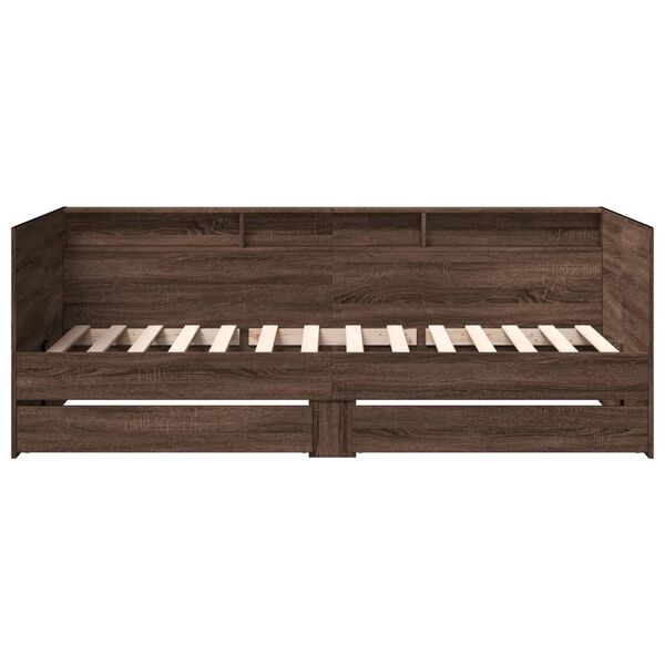 vidaXL Lit de jour avec tiroirs sans matelas chêne marron 100x200 cm