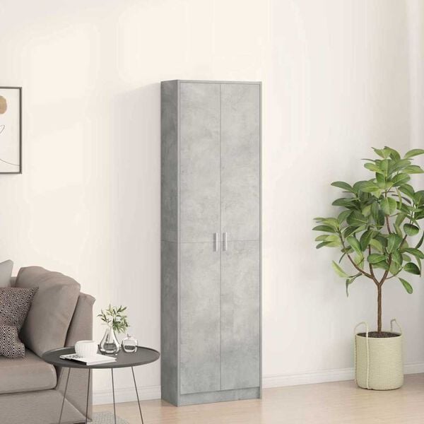 vidaXL Armoire Gris b&eacute;ton 55 x 25 x 189 cm Bois d'ing&eacute;nierie