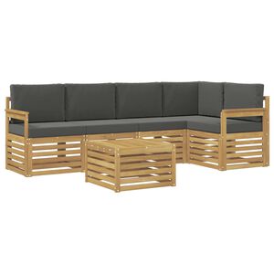 vidaXL Ensemble de canap&eacute;s d'ext&eacute;rieur 6 pc Blanc et anthracite