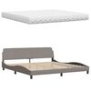 vidaXL Lit avec matelas taupe 200x200 cm tissu