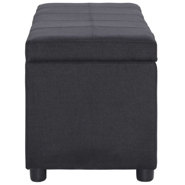 vidaXL Banc avec compartiment de rangement 116 cm Noir Polyester