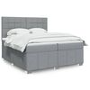 vidaXL Sommier &agrave; lattes de lit avec matelas Gris clair 200x200cm Tissu