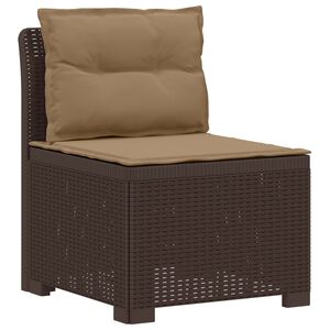 vidaXL Canap&eacute; de jardin 1 place avec coussins look rotin PP Marron