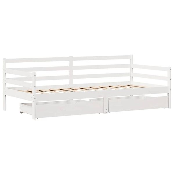 vidaXL Lit de jour avec tiroirs sans matelas 90x200 cm bois massif