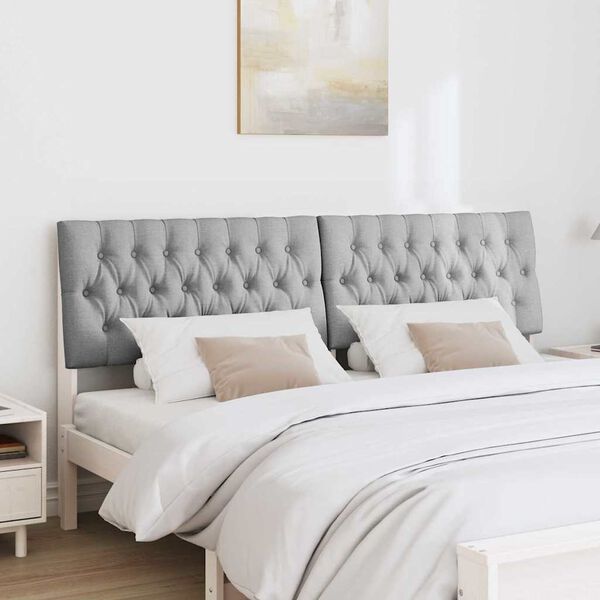 vidaXL Tête de lit capitonnée Gris clair 180 cm Pin massif
