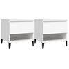 vidaXL Tables d'appoint 2 pcs Blanc 50x46x50 cm Bois d’ingénierie
