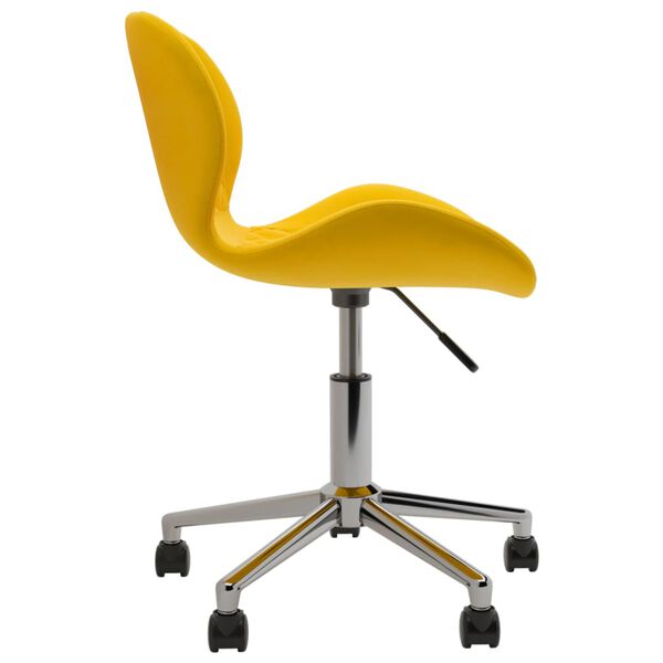 vidaXL Chaise pivotante de salle &agrave; manger Jaune moutarde Velours