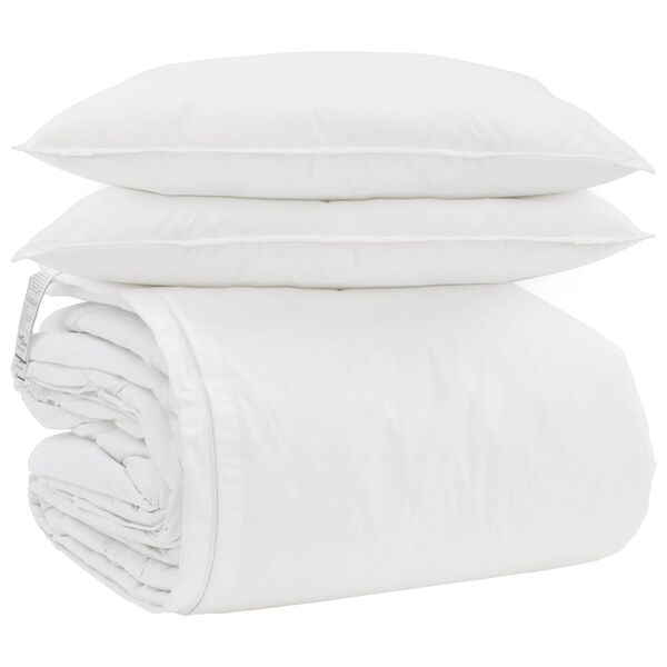vidaXL Ensemble de Duvet avec oreiller 3 pcs Blanc Plume de canard