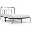 vidaXL Cadre de lit m&eacute;tal sans matelas avec t&ecirc;te de lit noir 120x190cm