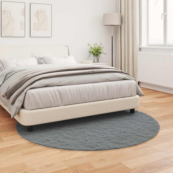 vidaXL Tapis en fausse anti-d&eacute;rapant Olite Anthracite &Oslash; 200 cm