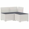 vidaXL Canap&eacute; de jardin 3 places avec coussins look rattan PP Blanc