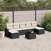 vidaXL Salon de jardin 8 pcs avec coussins noir r&eacute;sine tress&eacute;e