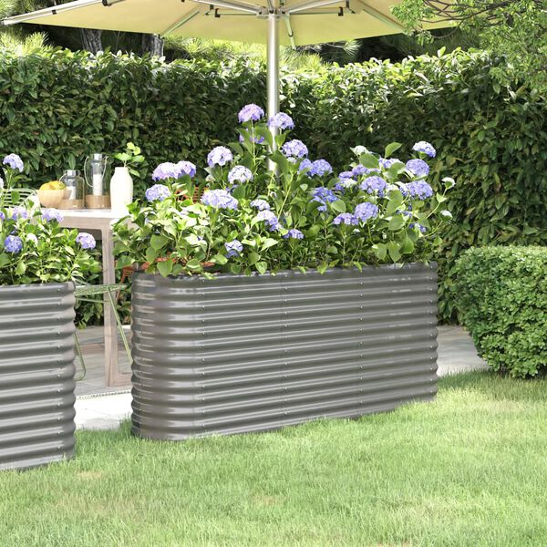 vidaXL Lit surélevé de jardin Acier galvanisé 152x40x68 cm gris