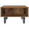 vidaXL Table d'appoint avec roues Bois ancien 50,5 x 50 x 30 cm