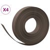 vidaXL Bordures de jardin 4 pcs marron 10 m 10 cm poly&eacute;thyl&egrave;ne
