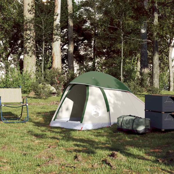vidaXL Tente de camping &agrave; d&ocirc;me 1 personne vert imperm&eacute;able