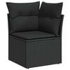 vidaXL Ensemble de Canap&eacute;s avec coussin 5 pcs Noir polyrotin