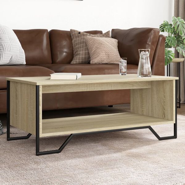 vidaXL Table basse ch&ecirc;ne sonoma 100x51x40 cm bois d'ing&eacute;nierie