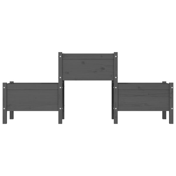 vidaXL Jardinière Gris 178,5x44x75 cm Bois massif de pin