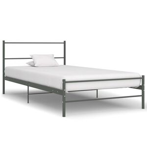 vidaXL Cadre de lit sans matelas gris métal 100x200 cm