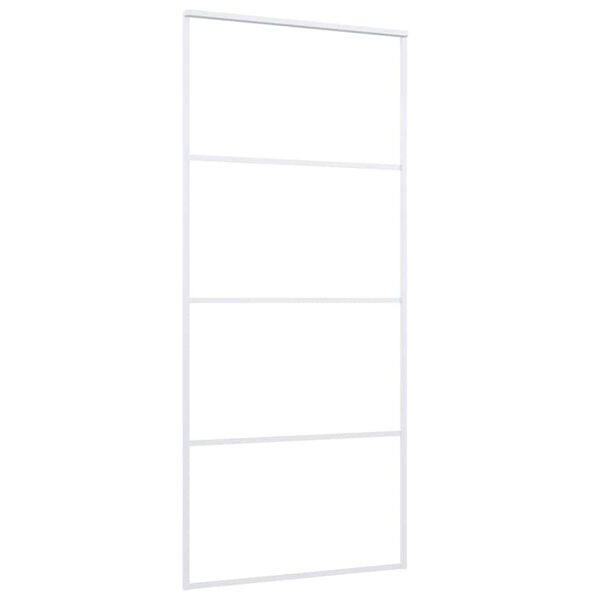 vidaXL Porte coulissante Verre ESG d&eacute;poli et aluminium 90x205 cm Blanc