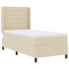 vidaXL Lit &agrave; ressort LED avec matelas Cr&egrave;me 90 x 190 cm tissu