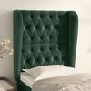 vidaXL T&ecirc;te de lit avec oreilles Vert fonc&eacute; 83x23x118/128 cm Velours