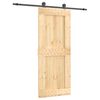 vidaXL Porte coulissante Naturel et noir 85 x 210 cm