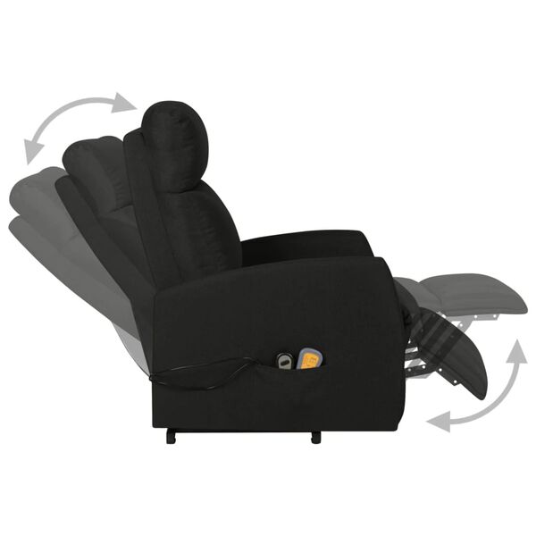 vidaXL Fauteuil de massage Noir Tissu