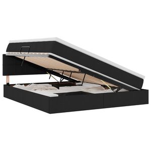 vidaXL Lit avec rangement et matelas avec matelas Noir 180 x 200 cm