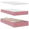 vidaXL Cadre de lit ottoman avec matelas rose 80x200 cm velours