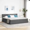 vidaXL Lit avec rangement et matelas Gris fonc&eacute; 200 x 200 cm