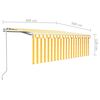 vidaXL Auvent automatique rétractable avec store 4x3 m Jaune et blanc