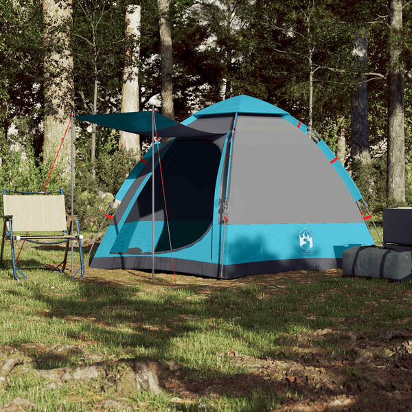 vidaXL Tente de camping cabine 4 personnes bleu lib&eacute;ration rapide