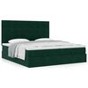 VidaXL Cadre de lit ottoman avec matelas vert fonc&eacute; 180x200cm velours