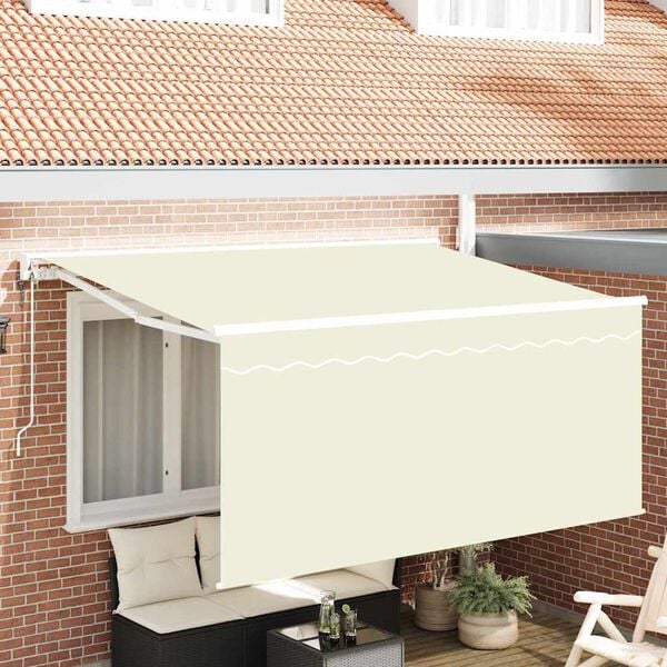 vidaXL Auvent R&eacute;tractable Cr&egrave;me 300 x 200 cm Polyester et Aluminium