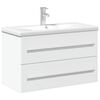 vidaXL Armoire lavabo de salle de bain avec bassin int&eacute;gr&eacute; blanc