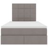 vidaXL Lit avec rangement et matelas Taupe 120 x 190 cm tissu