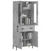 vidaXL Buffet haut Gris b&eacute;ton 69,5x34x180 cm Bois d'ing&eacute;nierie