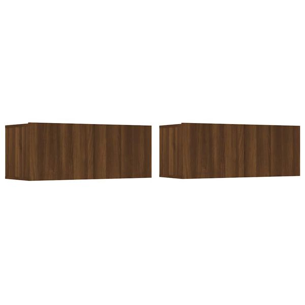 vidaXL Meubles TV 2 pcs ch&ecirc;ne marron 80x30x30 cm bois ing&eacute;nierie