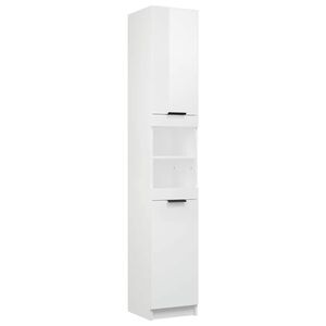 vidaXL Armoire de salle de bain blanc brillant 32x34x188,5 cm