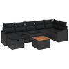 vidaXL Ensemble de canap&eacute; de jardin 8 pc Noir Poly rotin