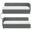 vidaXL Cadre de lit d'angle avec matelas Gris foncé 80 x 200 cm tissu