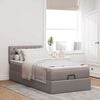 vidaXL Lit ottoman avec matelas et LED taupe 90x200 cm tissu
