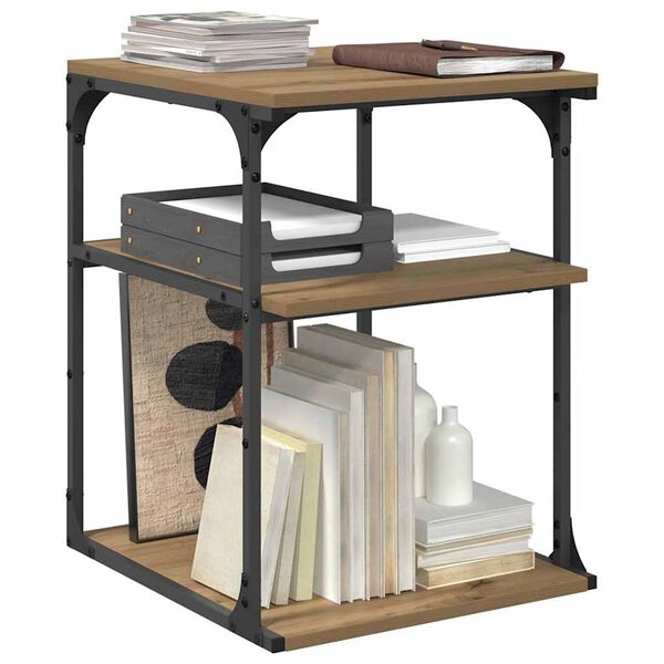 vidaXL Support d'imprimante Ch&ecirc;ne artisanal 43 x 48 x 64 cm