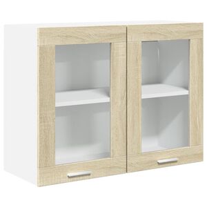 vidaXL Vitrine suspendue "Lyon" Ch&ecirc;ne Sonoma 80 x 31 x 60 cm Bois d'ing&eacute;nierie