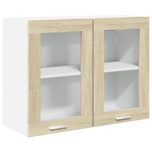 vidaXL Vitrine suspendue "Lyon" Chêne Sonoma 80 x 31 x 60 cm Bois d'ingénierie