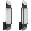 vidaXL Appliques murales d'ext&eacute;rieur 2 pcs noir acier inoxydable