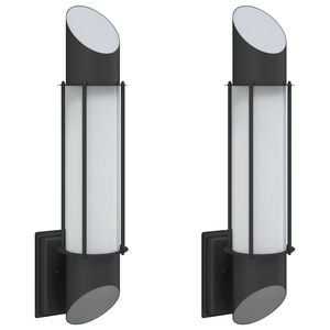 vidaXL Appliques murales d'ext&eacute;rieur 2 pcs noir acier inoxydable