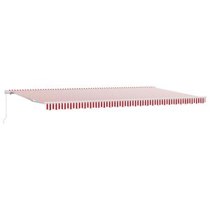 vidaXL Auvent R&eacute;tractable Rouge et Blanc 600 &times; 350 cm